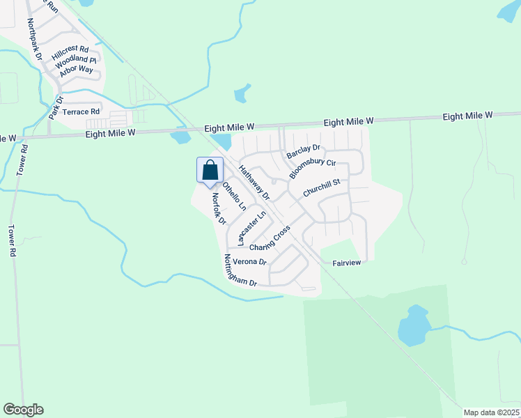 map of restaurants, bars, coffee shops, grocery stores, and more near 3280 Lancaster Lane in Northville