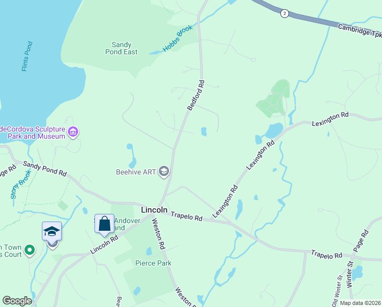 map of restaurants, bars, coffee shops, grocery stores, and more near 15-17 Bedford Road in Lincoln