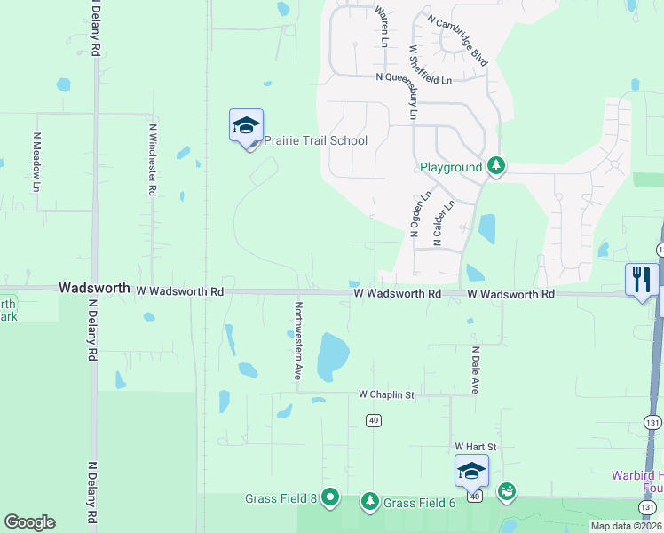 map of restaurants, bars, coffee shops, grocery stores, and more near 13426 West Wadsworth Road in Wadsworth
