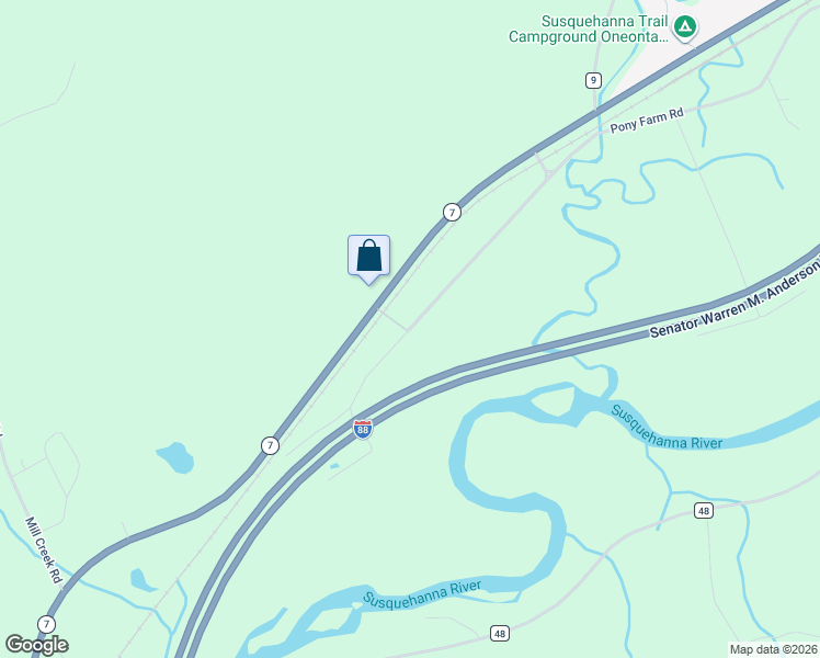 map of restaurants, bars, coffee shops, grocery stores, and more near 357 Pony Farm Rd in Oneonta