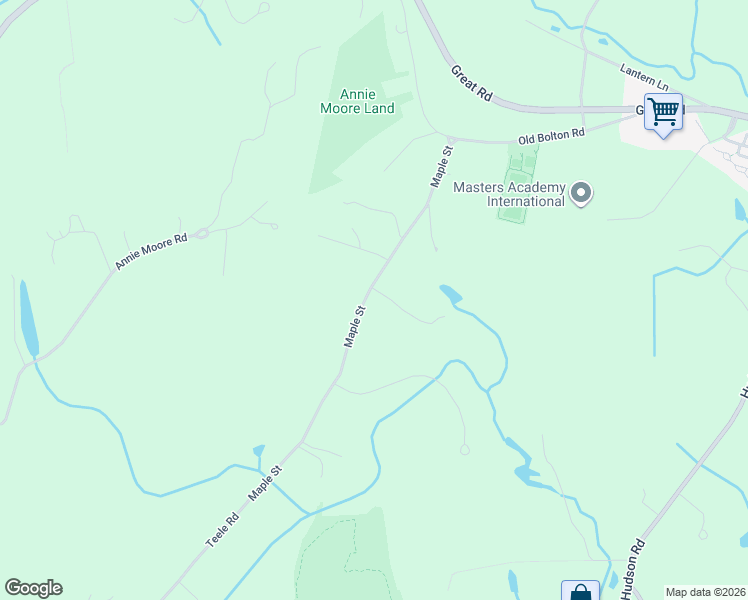 map of restaurants, bars, coffee shops, grocery stores, and more near 116 Maple Street in Stow