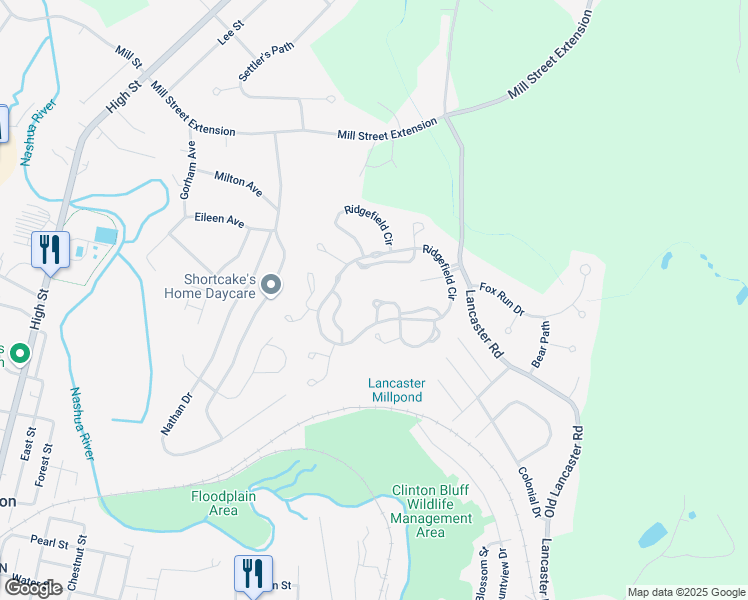 map of restaurants, bars, coffee shops, grocery stores, and more near 211 Ridgefield Circle in Clinton