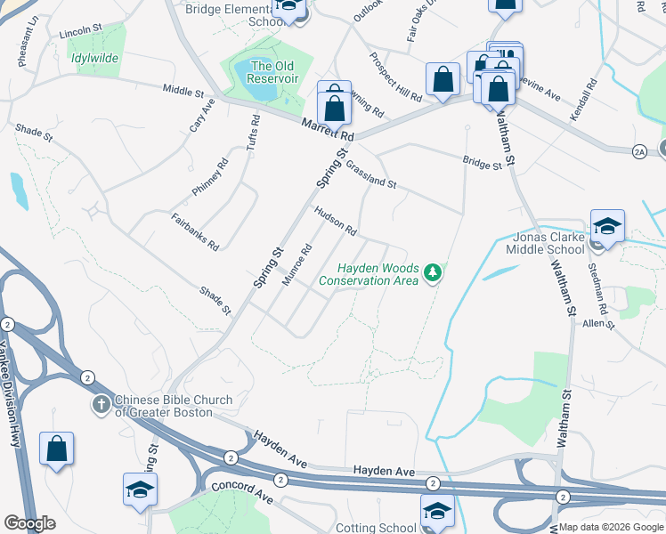 map of restaurants, bars, coffee shops, grocery stores, and more near 30 Woodcliffe Road in Lexington