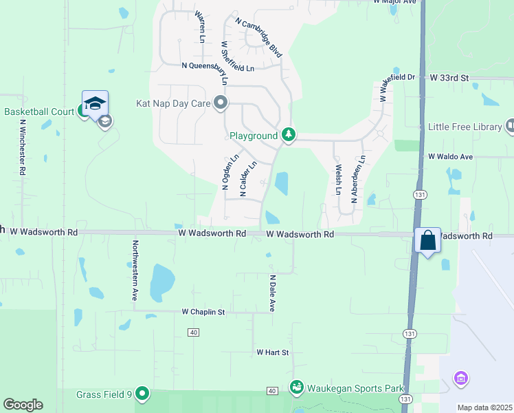 map of restaurants, bars, coffee shops, grocery stores, and more near 13125 West Newcastle Lane in Beach Park