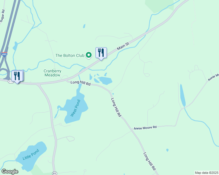 map of restaurants, bars, coffee shops, grocery stores, and more near 120 Meadow Road in Bolton