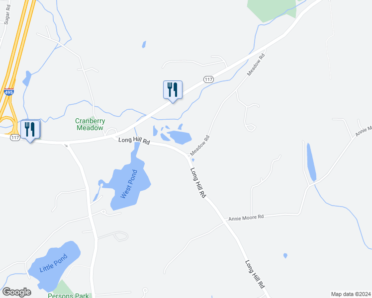 map of restaurants, bars, coffee shops, grocery stores, and more near 120 Meadow Road in Bolton