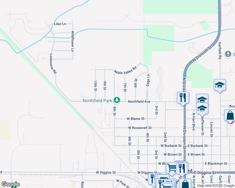 map of restaurants, bars, coffee shops, grocery stores, and more near 1324 7th Street in Harvard