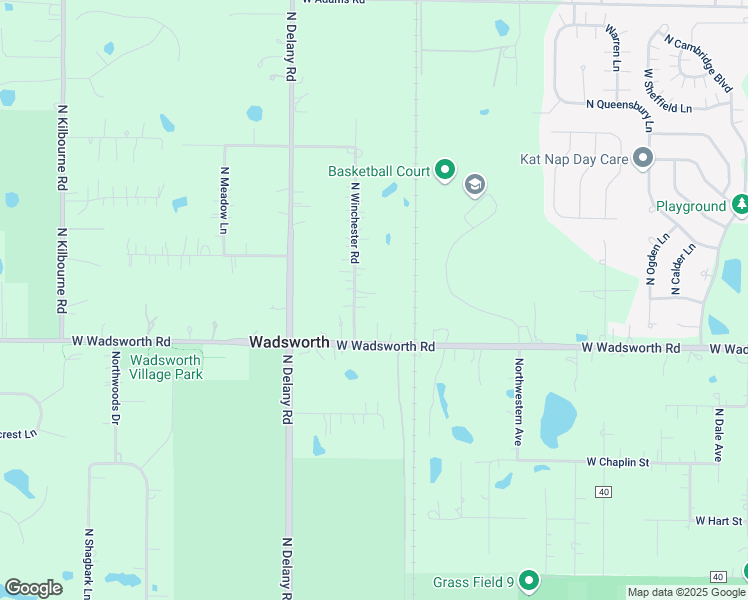 map of restaurants, bars, coffee shops, grocery stores, and more near 39125 North Winchester Road in Wadsworth