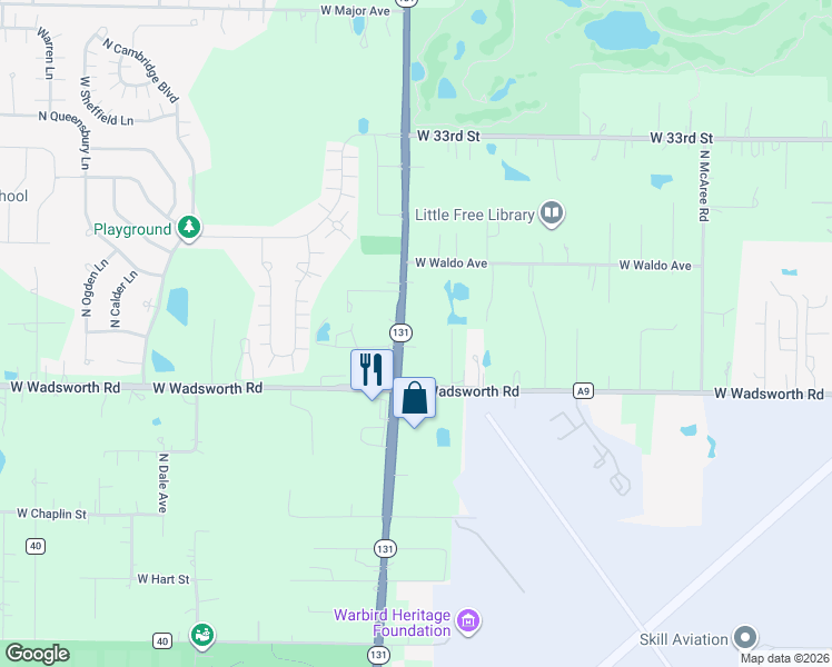 map of restaurants, bars, coffee shops, grocery stores, and more near 39137 North Green Bay Road in Waukegan