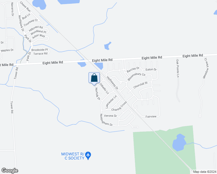 map of restaurants, bars, coffee shops, grocery stores, and more near 4750 Tempest Drive in Northville