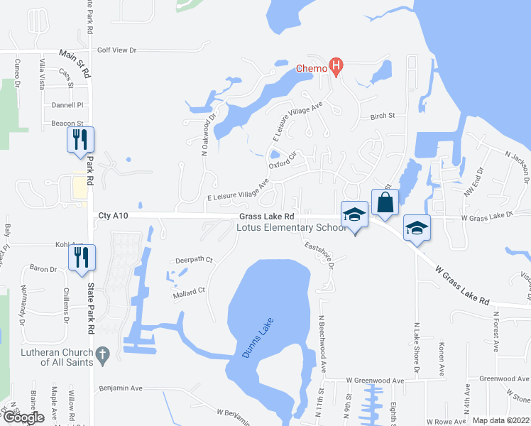 map of restaurants, bars, coffee shops, grocery stores, and more near 7207 Stratford Circle in Fox Lake