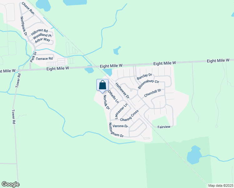 map of restaurants, bars, coffee shops, grocery stores, and more near 4744 Tempest Drive in Northville