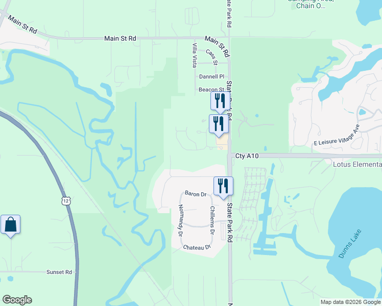 map of restaurants, bars, coffee shops, grocery stores, and more near 7119 Hidden Green Circle in Fox Lake