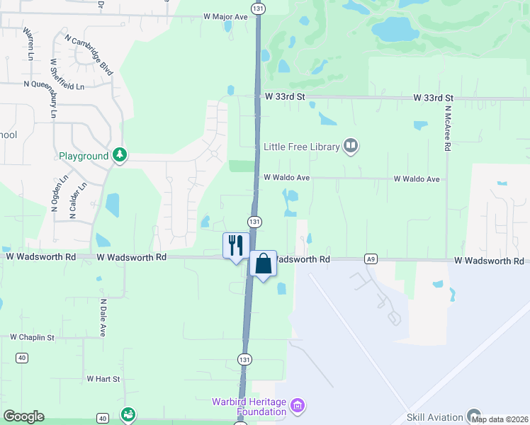 map of restaurants, bars, coffee shops, grocery stores, and more near 39137 North Green Bay Road in Waukegan
