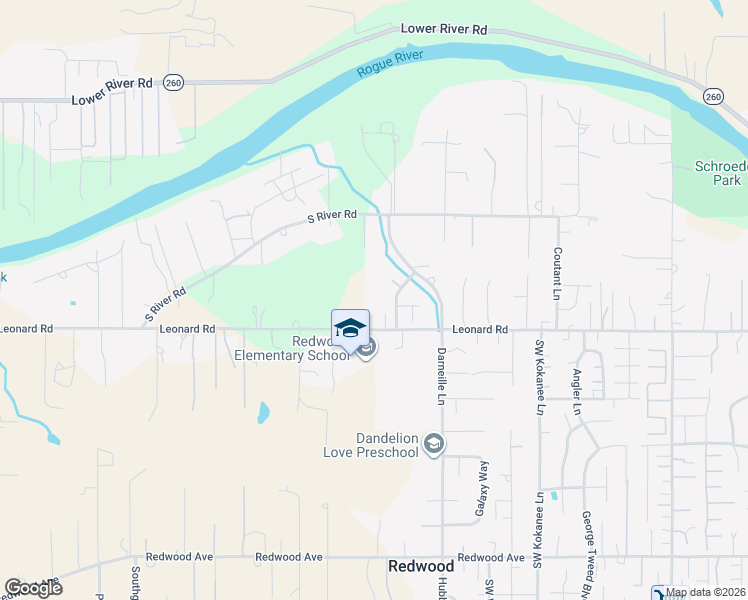 map of restaurants, bars, coffee shops, grocery stores, and more near 3130 Leonard Road in Grants Pass