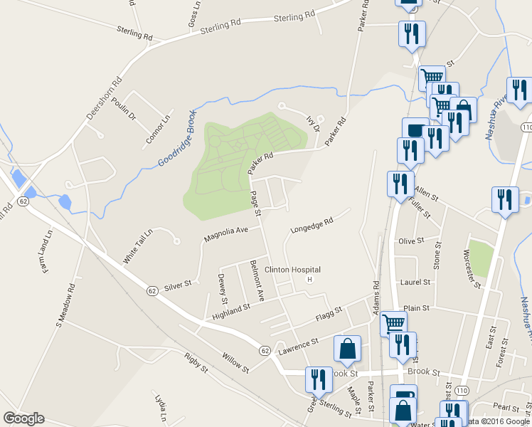 map of restaurants, bars, coffee shops, grocery stores, and more near 478 Parker Road in Lancaster