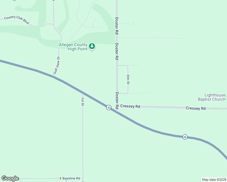 map of restaurants, bars, coffee shops, grocery stores, and more near 126 Doster Road in Plainwell
