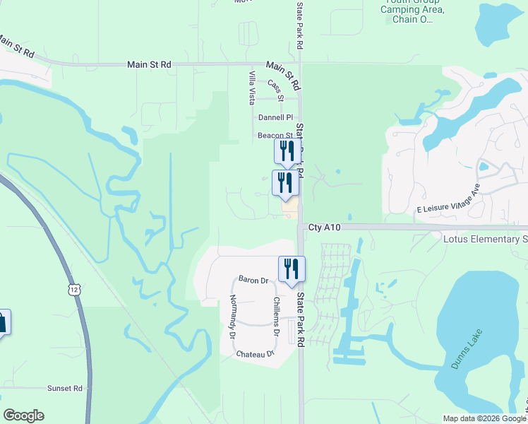 map of restaurants, bars, coffee shops, grocery stores, and more near 7119 Hidden Green Circle in Fox Lake