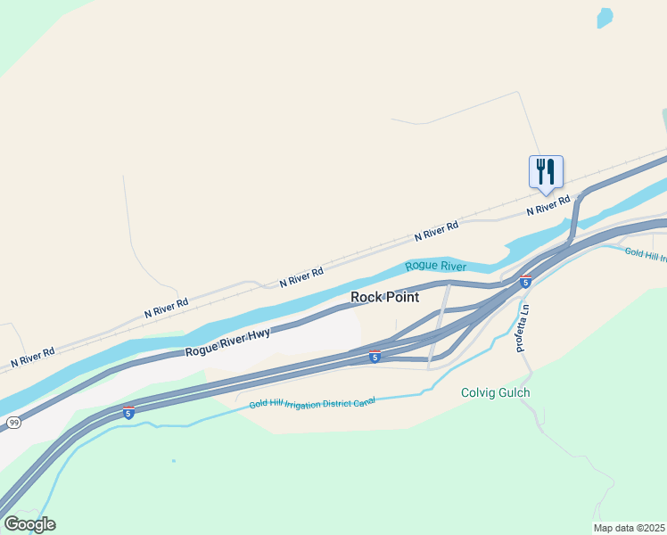 map of restaurants, bars, coffee shops, grocery stores, and more near 274 Rogue River Highway in Gold Hill