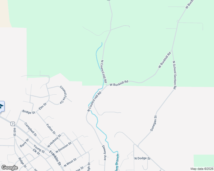 map of restaurants, bars, coffee shops, grocery stores, and more near 3901 North Council Hill Road in Galena