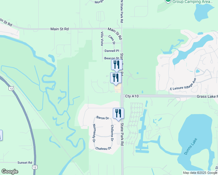 map of restaurants, bars, coffee shops, grocery stores, and more near Country Club Hills Drive in McHenry County