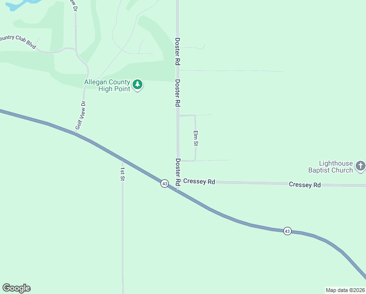 map of restaurants, bars, coffee shops, grocery stores, and more near 126 Doster Road in Plainwell