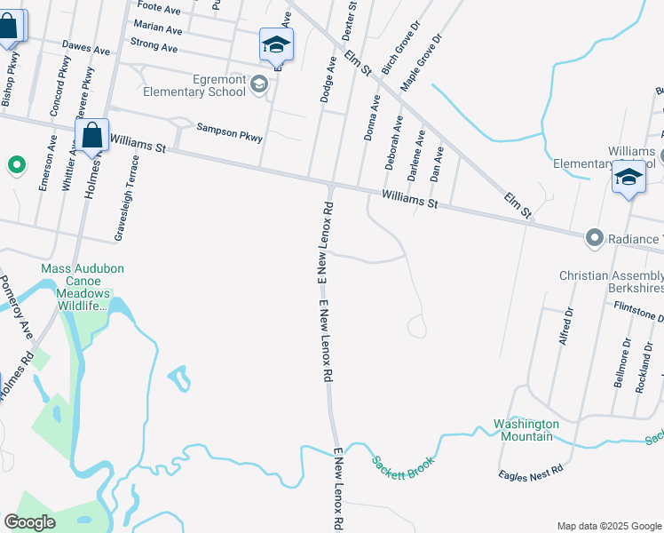 map of restaurants, bars, coffee shops, grocery stores, and more near 63 East New Lenox Road in Pittsfield