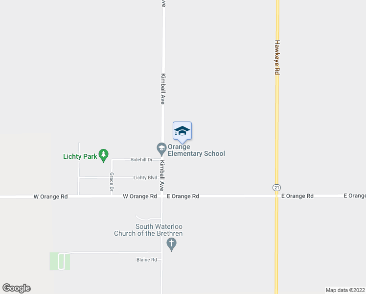 map of restaurants, bars, coffee shops, grocery stores, and more near 5805 Kimball Avenue in Waterloo