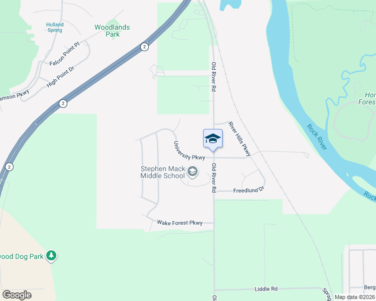 map of restaurants, bars, coffee shops, grocery stores, and more near 1137 University Parkway in Rockton
