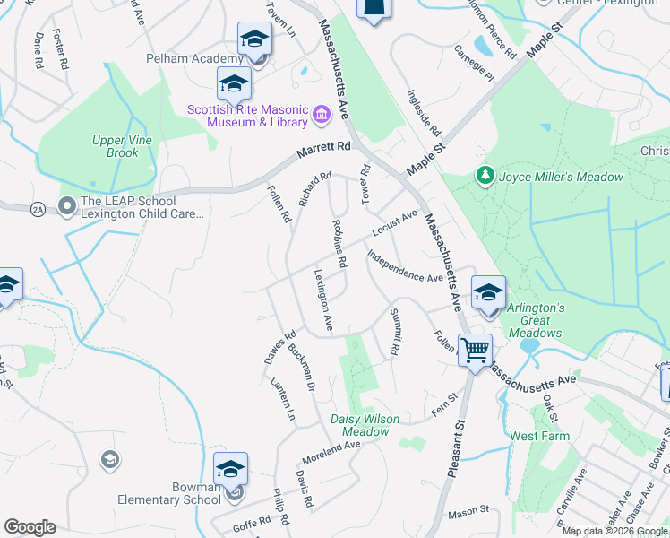 map of restaurants, bars, coffee shops, grocery stores, and more near 38 Locust Avenue in Lexington