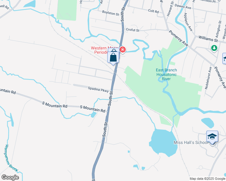 map of restaurants, bars, coffee shops, grocery stores, and more near 521 South Street in Pittsfield