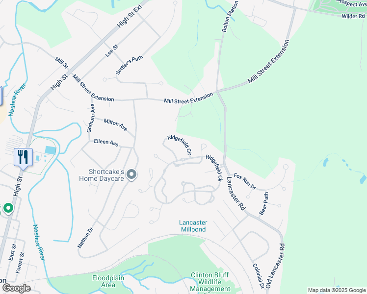 map of restaurants, bars, coffee shops, grocery stores, and more near 917 Ridgefield Circle in Clinton