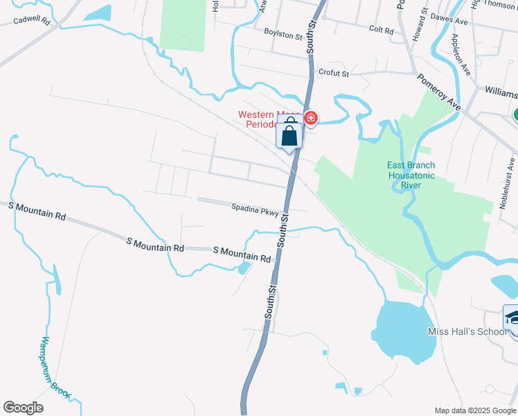 map of restaurants, bars, coffee shops, grocery stores, and more near 38 Spadina Pkwy in Pittsfield