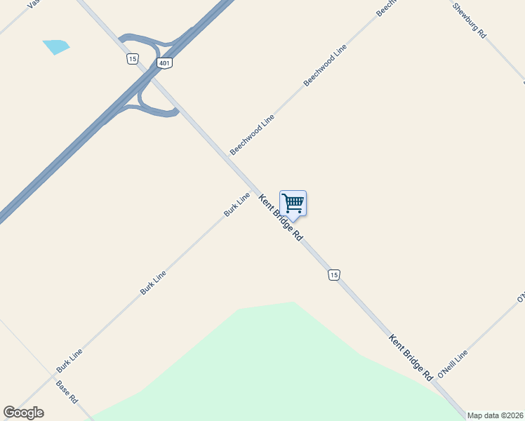 map of restaurants, bars, coffee shops, grocery stores, and more near 21162 Kent Bridge Road in Chatham-Kent