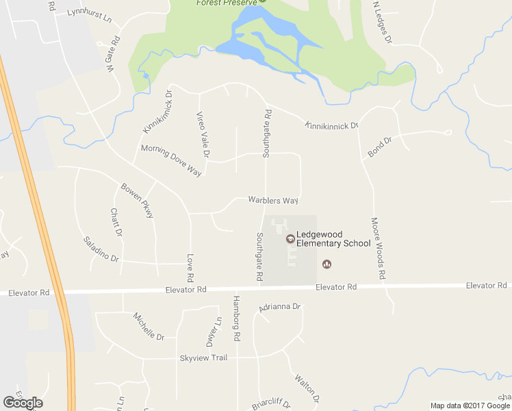 map of restaurants, bars, coffee shops, grocery stores, and more near 7311 Warblers Way in Roscoe