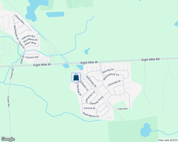 map of restaurants, bars, coffee shops, grocery stores, and more near 9908 Newport Court in Northville