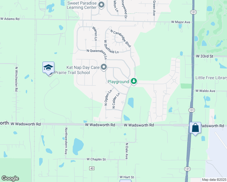 map of restaurants, bars, coffee shops, grocery stores, and more near 39237 North Ogden Lane in Beach Park
