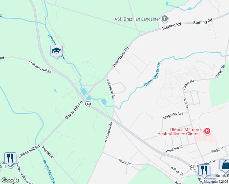 map of restaurants, bars, coffee shops, grocery stores, and more near 105 Old Hickory Road in Lancaster