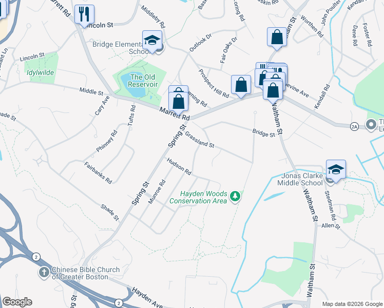 map of restaurants, bars, coffee shops, grocery stores, and more near 7 Winston Road in Lexington