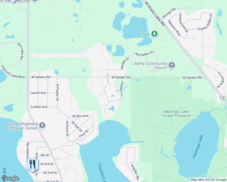 map of restaurants, bars, coffee shops, grocery stores, and more near 650 Gelden Lane in Lindenhurst
