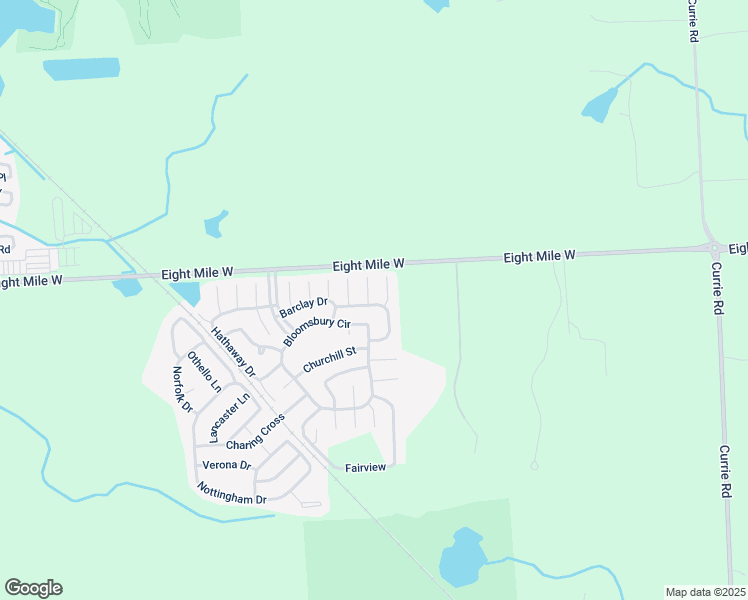 map of restaurants, bars, coffee shops, grocery stores, and more near 8176 Eaton Drive in Northville