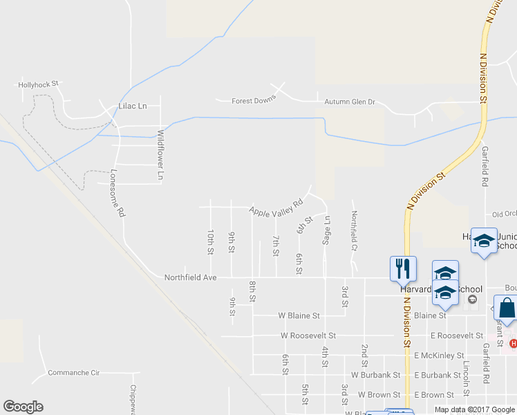 map of restaurants, bars, coffee shops, grocery stores, and more near 1601 8th Street in Harvard