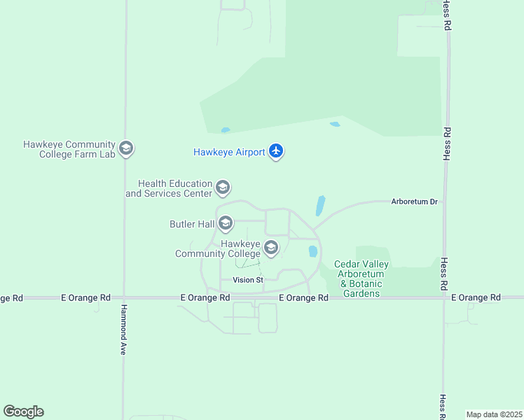 map of restaurants, bars, coffee shops, grocery stores, and more near Campus View Drive in Waterloo