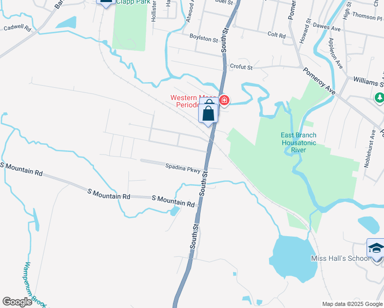 map of restaurants, bars, coffee shops, grocery stores, and more near 38 Spadina Parkway in Pittsfield