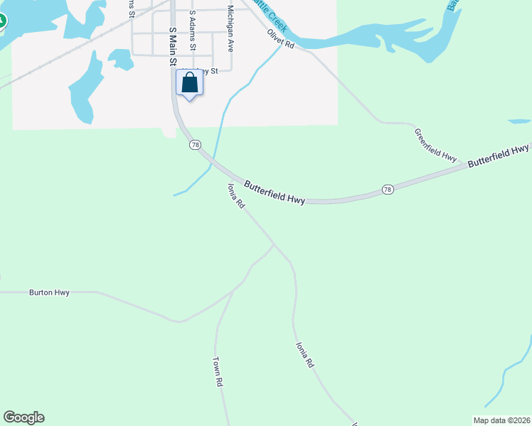 map of restaurants, bars, coffee shops, grocery stores, and more near 9321 Ionia Road in Bellevue