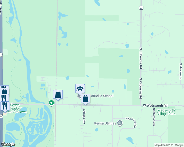 map of restaurants, bars, coffee shops, grocery stores, and more near 14958 West Wadsworth Road in Wadsworth