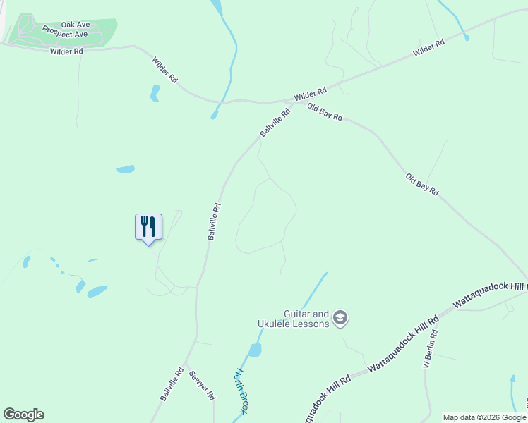 map of restaurants, bars, coffee shops, grocery stores, and more near 157 Oak Trail in Bolton