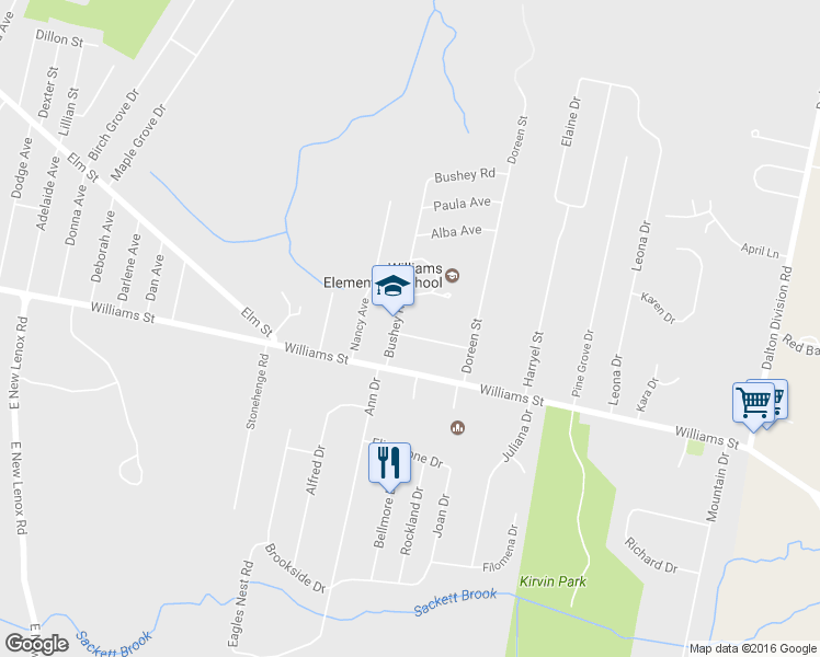 map of restaurants, bars, coffee shops, grocery stores, and more near 9 Bernard Avenue in Pittsfield