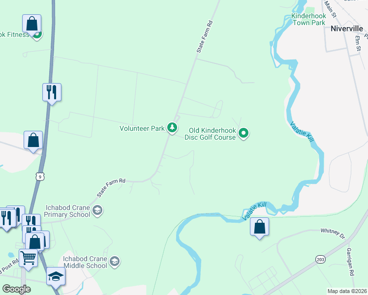 map of restaurants, bars, coffee shops, grocery stores, and more near 21 Dogwood Knolls in Valatie