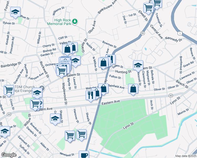 map of restaurants, bars, coffee shops, grocery stores, and more near in 